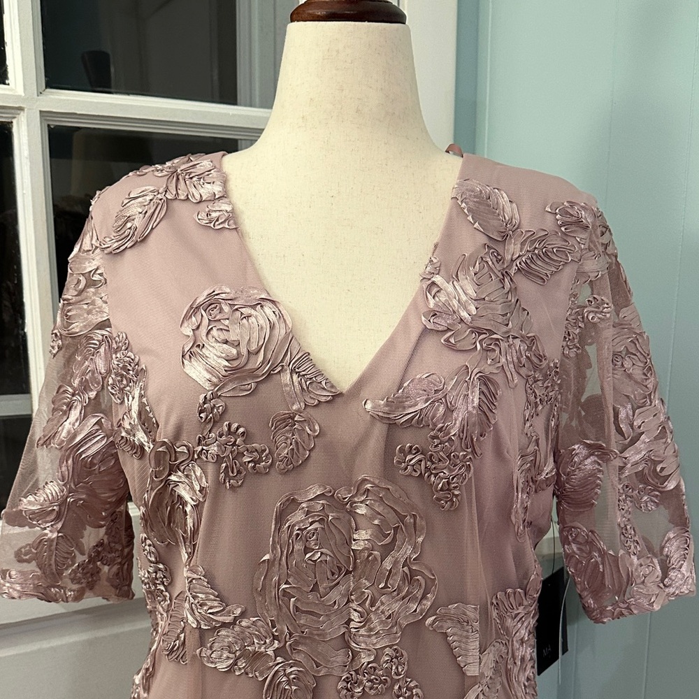 MARINA Blush Floral Embroidered Midi Dress - Picture 3 of 7